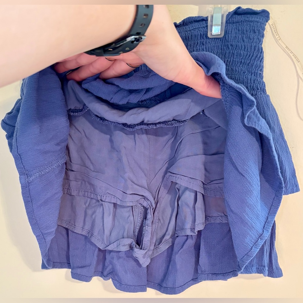 Hayden Girls Royal Blue Tiered Mini Skort Fully Lined Smocked Waist Sz Small - Picture 3 of 8